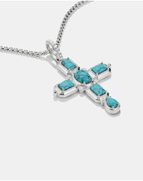 THOMAS SABO - THOMAS SABO Cross Pendant with Imitation Turquoise Stones Silver