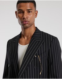 Calibre - Pinstripe Double-Breasted Jacket Black