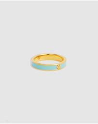 By Charlotte - Born to Bloom Enamel Ring - Cloud Blue