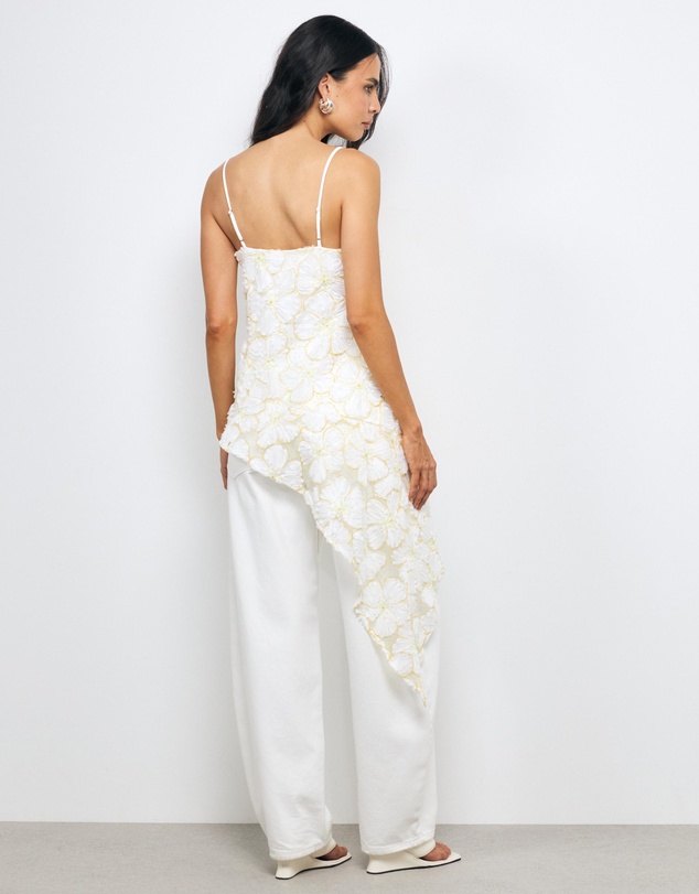 AERE - Loe Sequin Flower Cascade Top