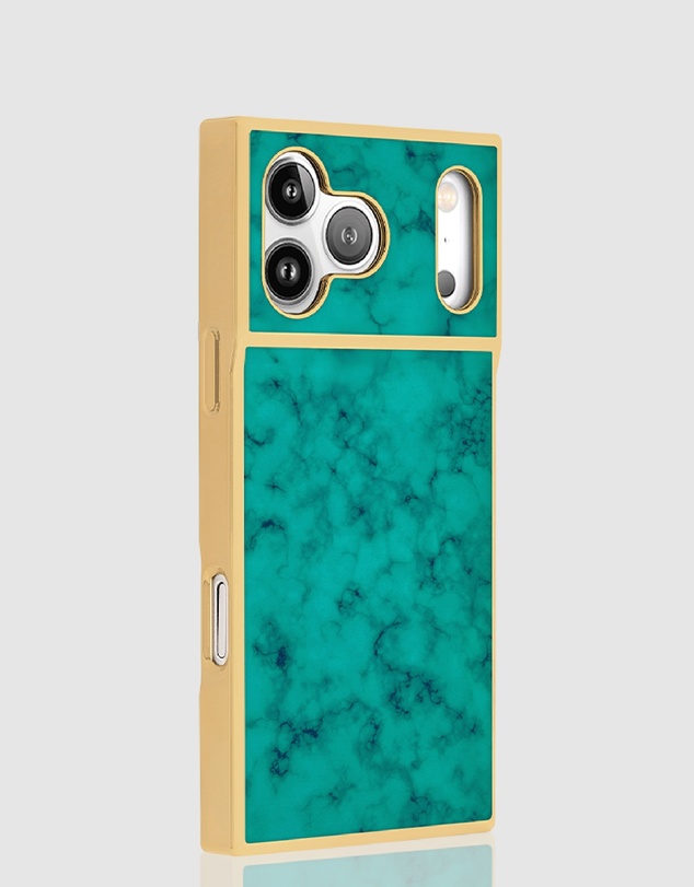 Flaunt - Flaunt Square Gilded Turquoise MagSafe Case for iPhone 18 Pro Max / 17 Pro Max