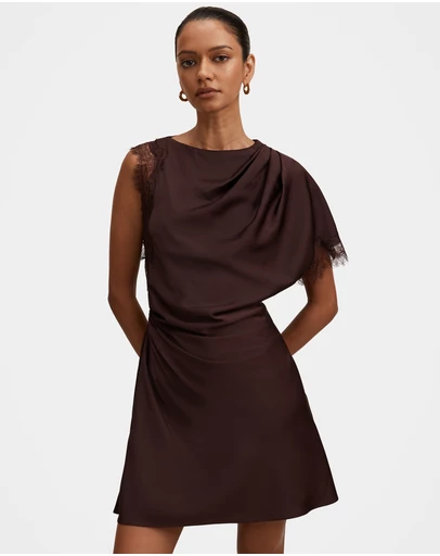 Forever New Petite - Giselle Petite Satin Lace Mini Dress