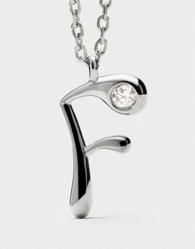 PDPAOLA - Initial 2026 F Silver Pendant Necklace