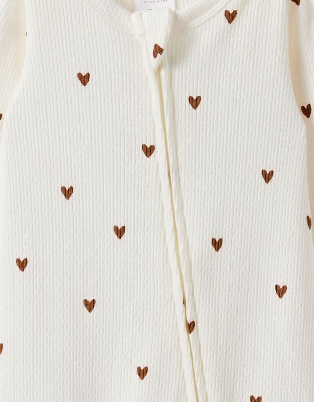 Cotton On Kids - Littlie Organic Long Sleeve Zip Romper