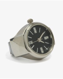 Lovisa - Silver Black Statement Watch Ring