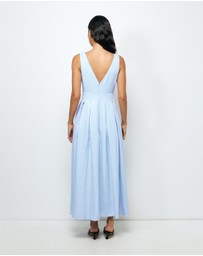 AERE - Nylah V-Neck Midi Dress