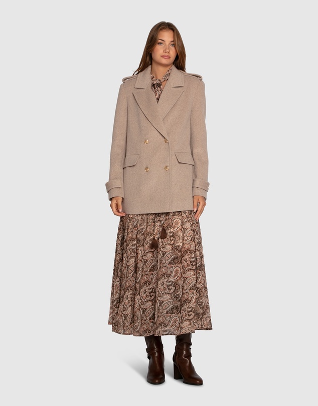 Belle & Bloom - Harbour Military Wool Blend Pea Coat