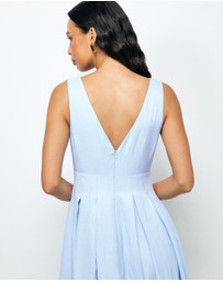 AERE - Nylah V-Neck Midi Dress