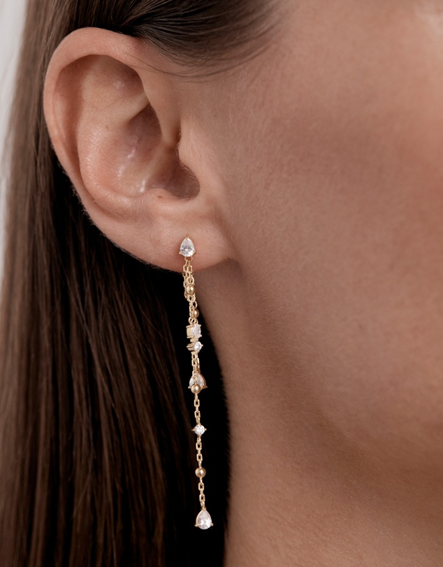 By Charlotte - Cosmic Whisper Chain Earrings