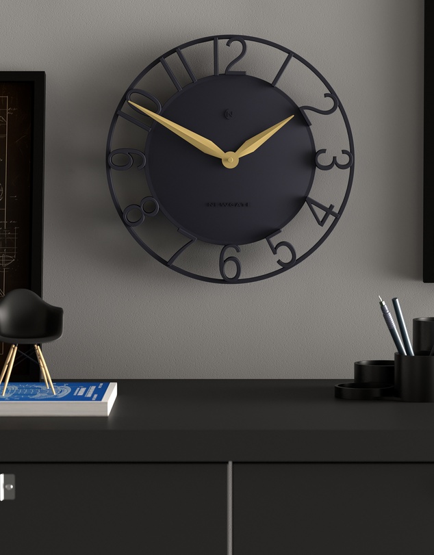 Newgate - Newgate Time Traveller Wall Clock-Petrol Blue
