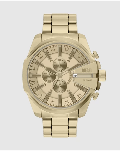 Diesel - Mega Chief Slim Gold Tone Chronograph Watch