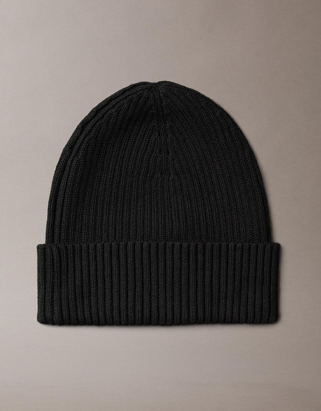 Calvin Klein - Patch Chunky Rib Cotton Beanie