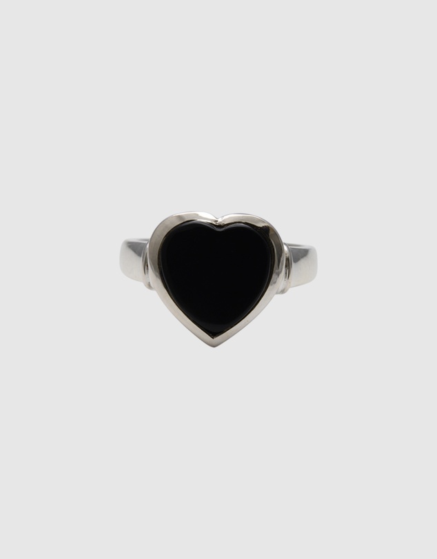 Von Treskow - Flat Black Onyx Heart Ring