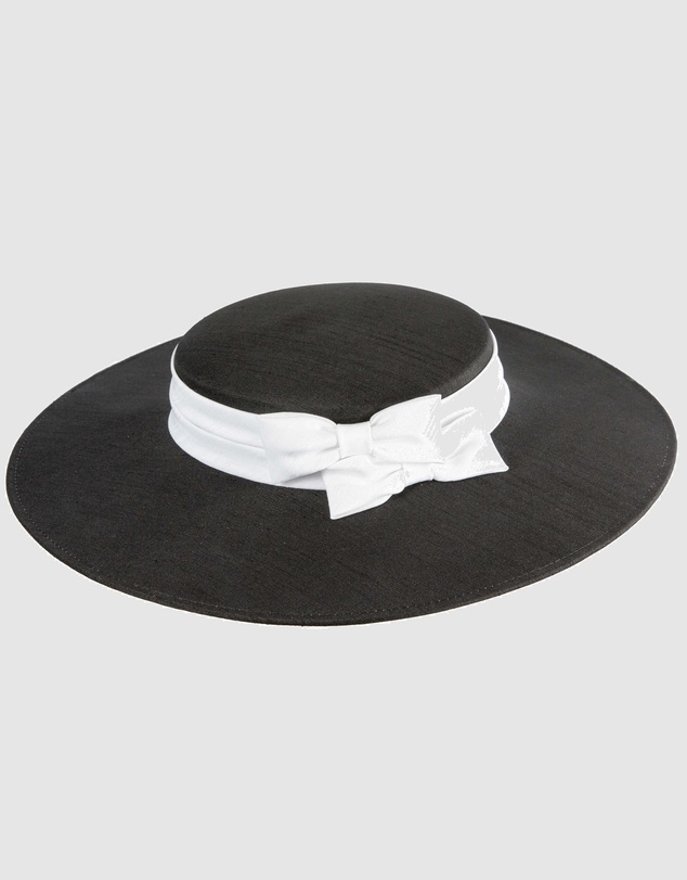 Max Alexander - Black & White Wide Brim Boater Hat