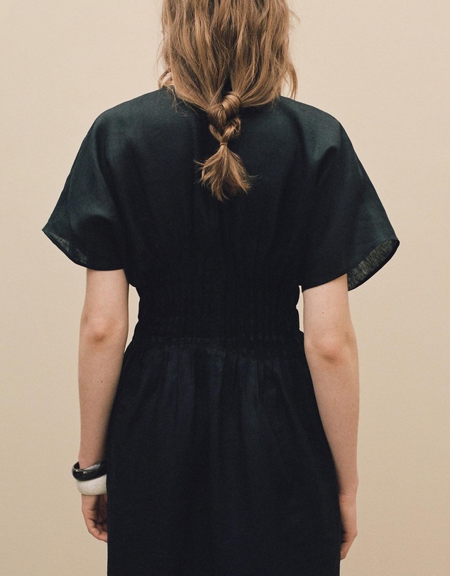 M.N.G - Felicia Linen Dress with Gathered Panel