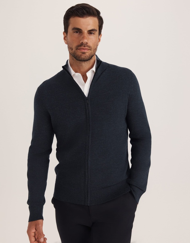 SABA - Franklin Merino Wool Knit Zip Through