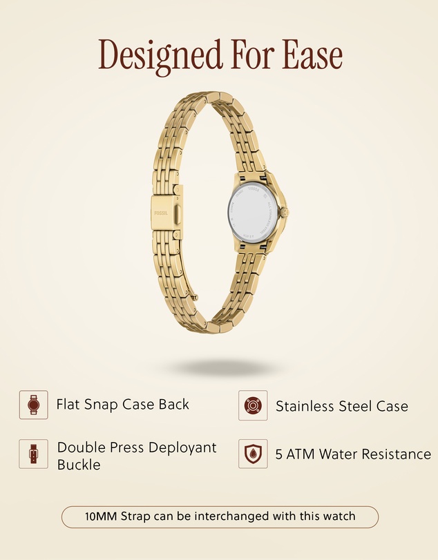 Fossil - Scarlette Gold Tone Analogue Watch
