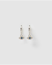 Izoa - Ophelia Evil Eye Huggie Earrings