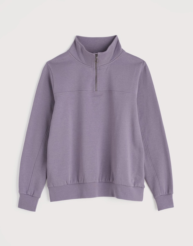 Seasalt - Seasalt Cornwall Purple Navigation Jersey Quarter Zip Sweatshirt