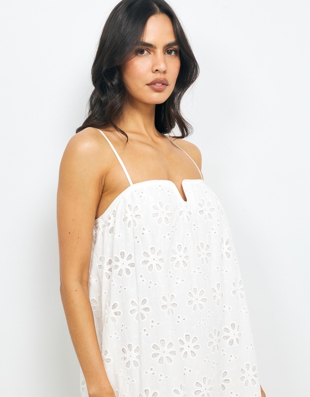 AERE - Vivi U Neckline Broderie Maxi Dress