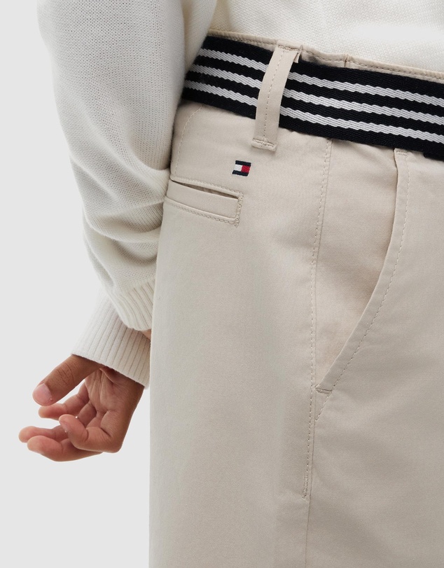 Tommy Hilfiger - Essential Signature Belt Loose Chino Shorts - Kids