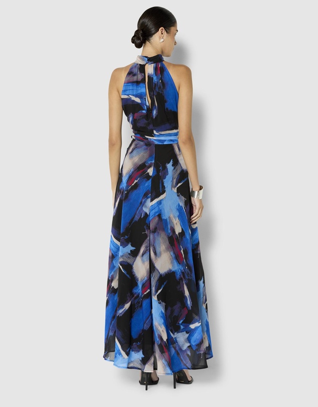 Montique - Gisele Printed Halter Maxi