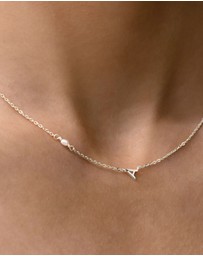 SAINT VALENTINE - Pearl Letter Necklace - Silver