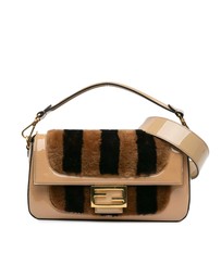 Pre-Loved by Azura Reborn - Pre-Loved fendi Shearling Detail Patent Leather Handbag