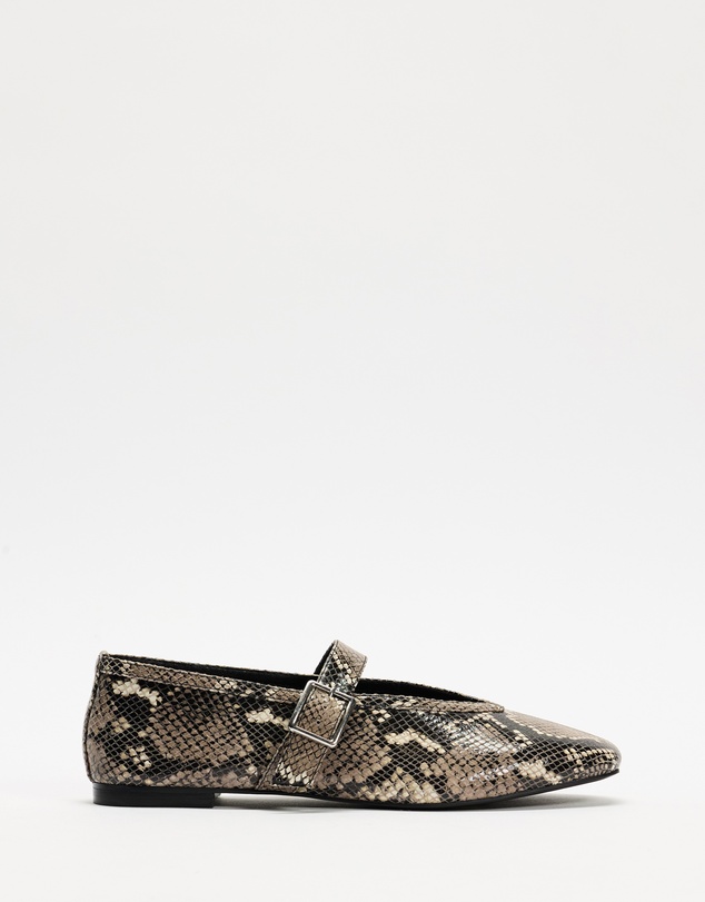 Atmos&Here - Riley Snakeskin Leather Ballet Flats