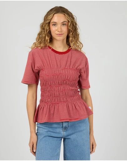 All About Eve - Lipa Stripe Tee Red