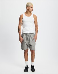 Surrounded By Ghosts - The Obsidian Linen Drawstring Shorts