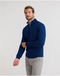 Oxford - Merino Zip Neck Pure Wool Pullover
