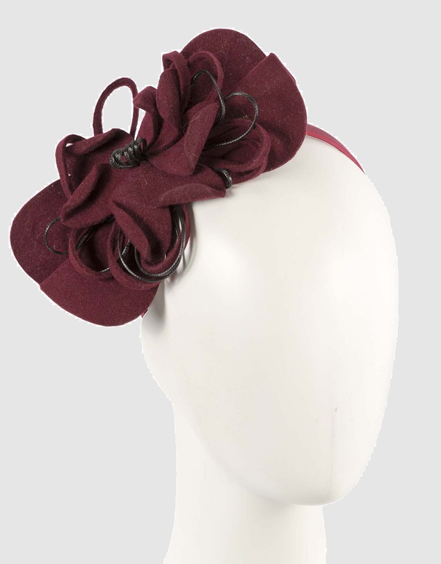 Max Alexander - Felt Burgundy Flower Winter Racing Fascinator