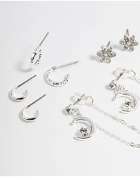 Lovisa - Silver Celestial Stacker Earrings 5-Pack