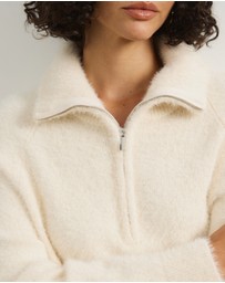 Atmos&Here - Jordie Half Zip Fluffy Turtleneck Sweater