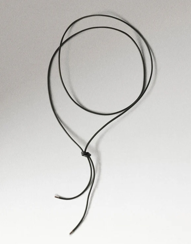 PDPAOLA - Dana Leather Bow Silver Necklace