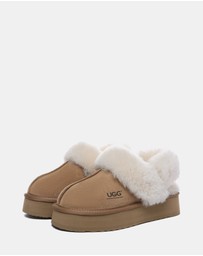 EVERAU - Australian Shepherd Ugg Musa Platform Cow Suede Upper House Shoes
