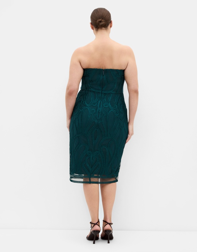 City Chic - Plus size Antonia Strapless Midi Dress - emerald