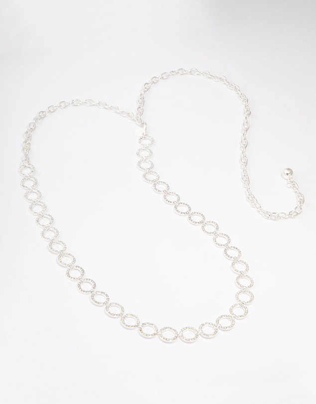 Lovisa - Silver Mini Open Diamante Circle Belt