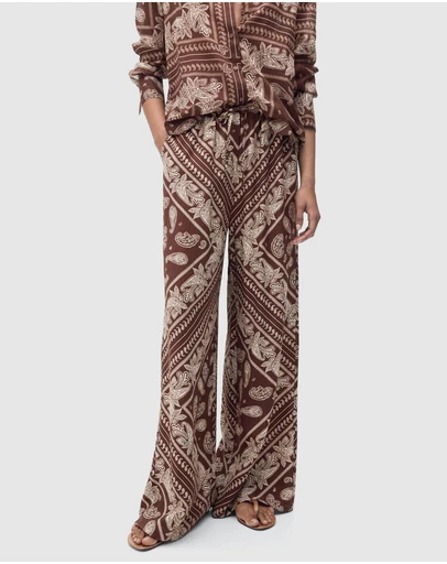 M.N.G - Julia Wideleg Paisley Trousers