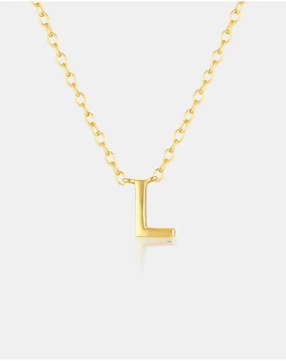 The Silver Collective - Petite A-Z Letter Necklace - L
