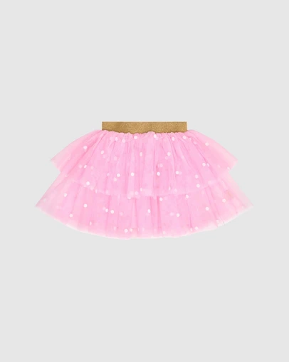 Huxbaby - Foil Polka Dot Tiered Tulle Skirt - Babies-Teens