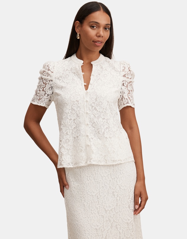 Forever New - Lina Short Sleeves Lace Blouse