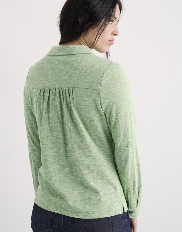 Seasalt - Seasalt Cornwall Green Teasel Head Organic Cotton Jersey Shirt