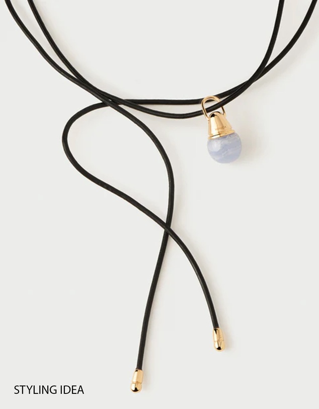 PDPAOLA - Dana Leather Bow Necklace