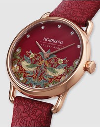 August Berg - Morris & Co 26mm Crimson Strawberry Thief Watch
