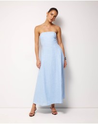 AERE - Florence Linen Strapless Maxi Dress