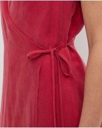 Calli - Cupro Sleeveless Wrap Dress