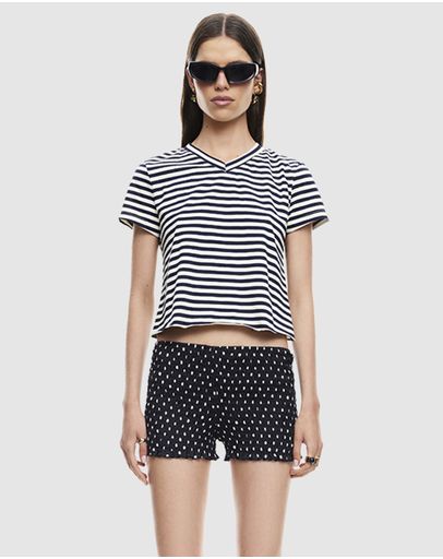 Navy White Stripe