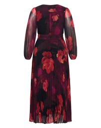 City Chic - Gia Floral Print Pleat Dress